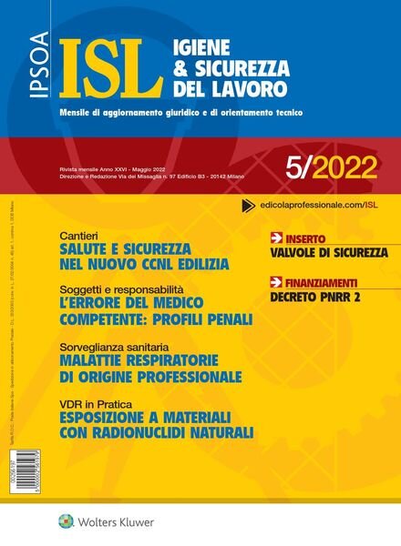 Igiene & Sicurezza del Lavoro – Maggio 2022 Cover