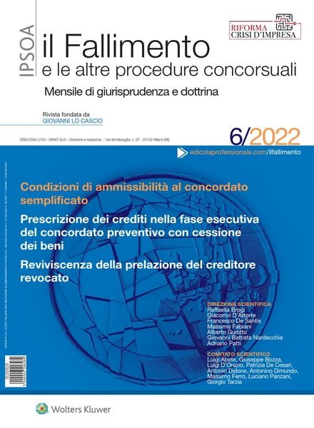 Il Fallimento – Giugno 2022 Cover