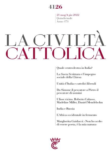 La Civilta Cattolica – 21 Maggio 2022 Cover