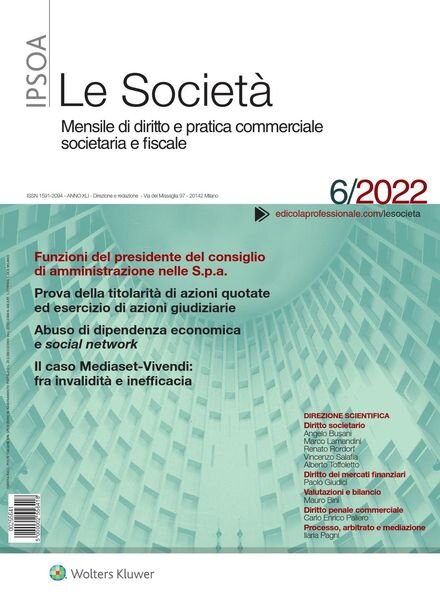 Le Societa – Giugno 2022 Cover