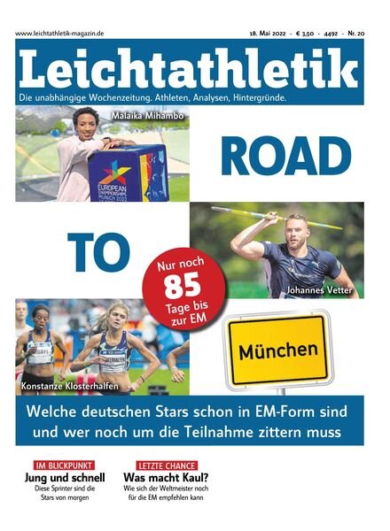 Leichtathletik – 17 Mai 2022 Cover