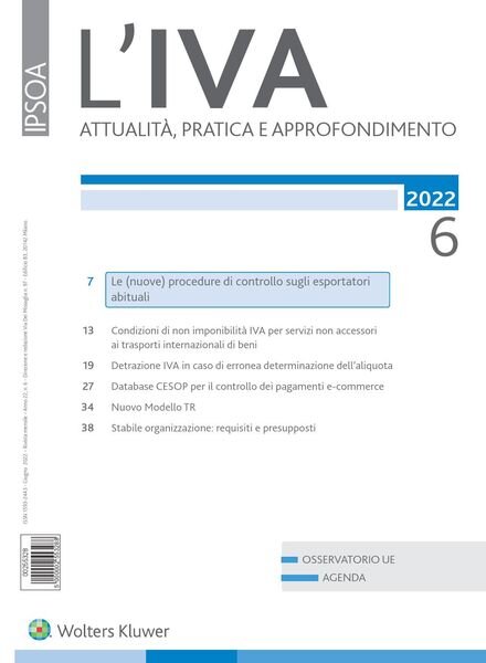 L’IVA – Giugno 2022 Cover