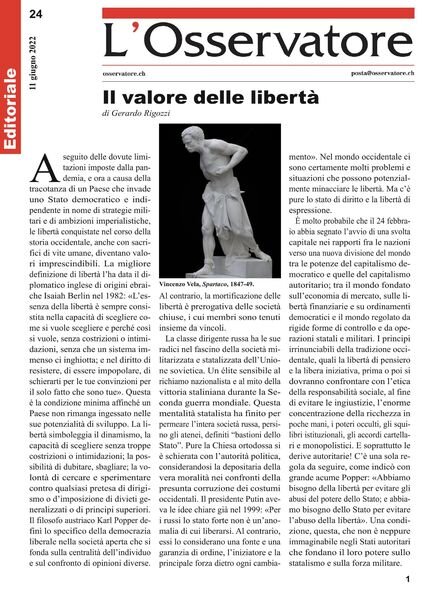 L’Osservatore – 11 giugno 2022 Cover