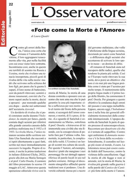 L’Osservatore – 28 maggio 2022 Cover