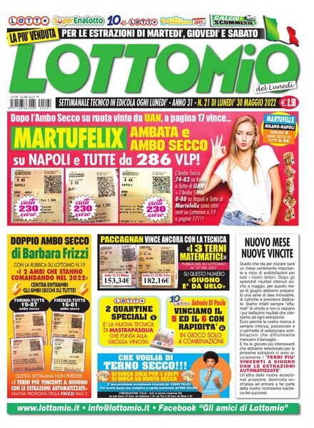 Lottomio del Lunedi – 30 Maggio 2022 Cover