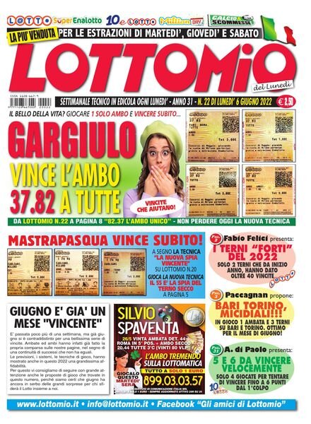 Lottomio del Lunedi – 6 Giugno 2022 Cover