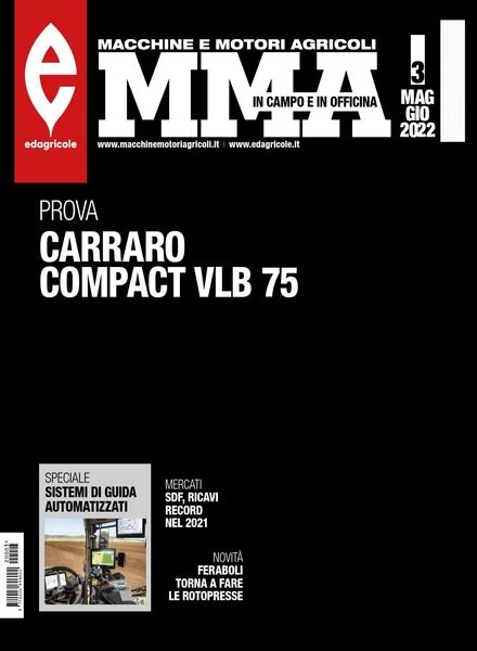 MMA Macchine e Motori Agricoli – Maggio 2022 Cover