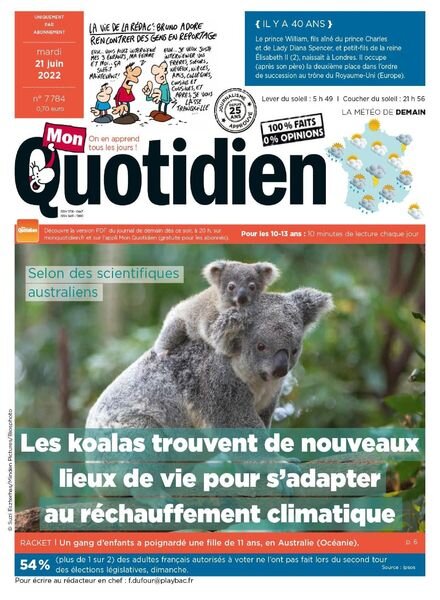 Mon Quotidien – juin 2022 Cover
