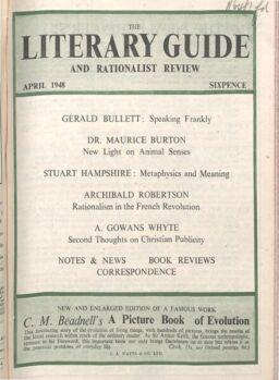 New Humanist – The Literary Guide April 1948