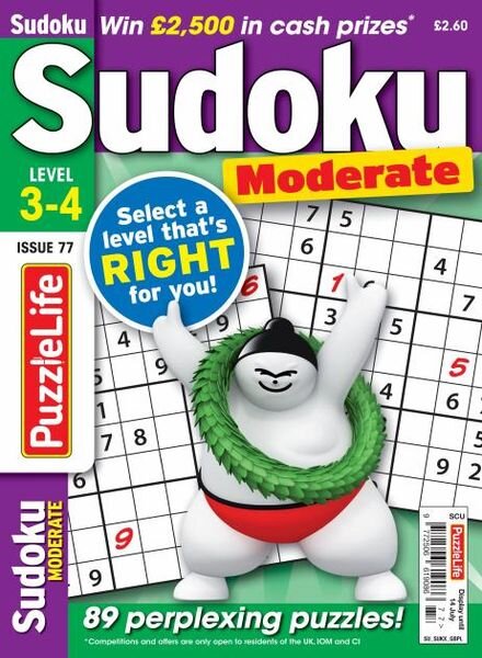 PuzzleLife Sudoku Moderate – June 2022 Cover