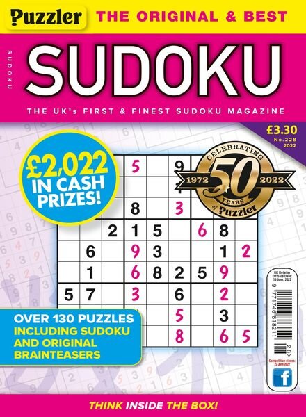 Puzzler Sudoku – May 2022 Cover