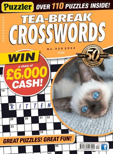 Puzzler Tea-Break Crosswords – May 2022 Cover