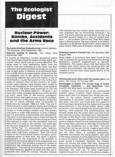 Resurgence & Ecologist – Digest Vol 11 N 5 – 1981 Cover