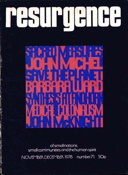 Resurgence & Ecologist – Resurgence 71 – November-December 1978 Cover