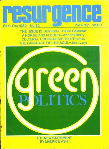 Resurgence & Ecologist – Resurgence 82 – Sep-Oct 1980 Cover