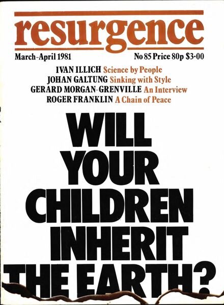 Resurgence & Ecologist – Resurgence 85 – Mar-Apr 1981 Cover
