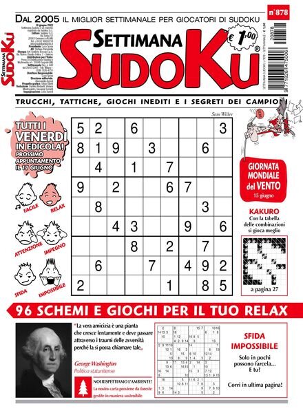 Settimana Sudoku – 08 giugno 2022 Cover