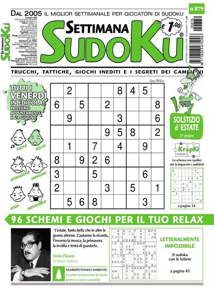 Settimana Sudoku – 15 giugno 2022 Cover