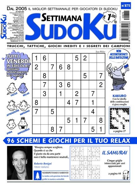 Settimana Sudoku – 18 maggio 2022 Cover