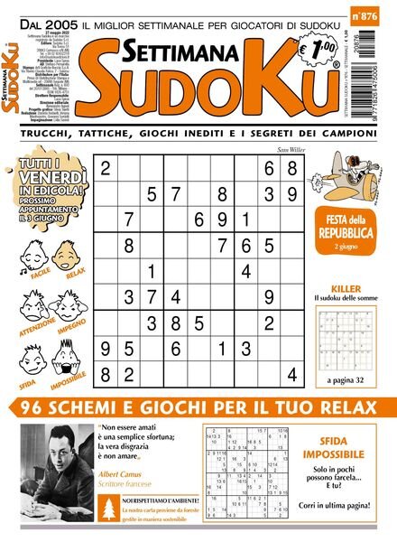 Settimana Sudoku – 25 maggio 2022 Cover