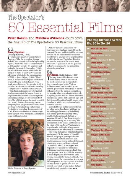 The Spectator – 50 Essential Films Part 2 Cover