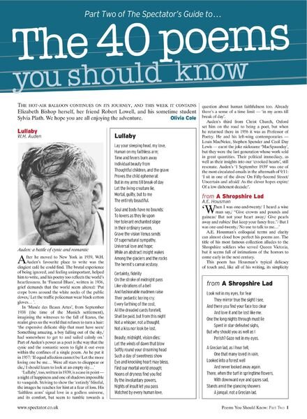 The Spectator – The 40 Poems You Should Know Part 2 Cover