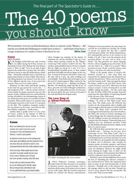 The Spectator – The 40 Poems You Should Know Part 3 Cover