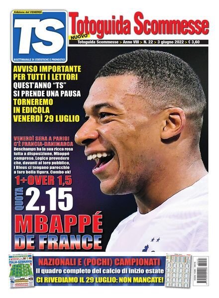 Totoguida Scommesse – 3 Giugno 2022 Cover