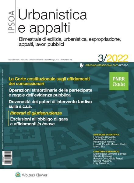 Urbanistica e appalti – N 3 2022 Cover
