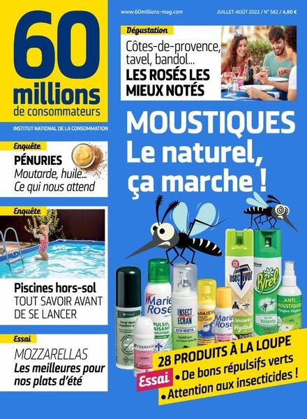 60 Millions de Consommateurs – Juillet-Aout 2022 Cover