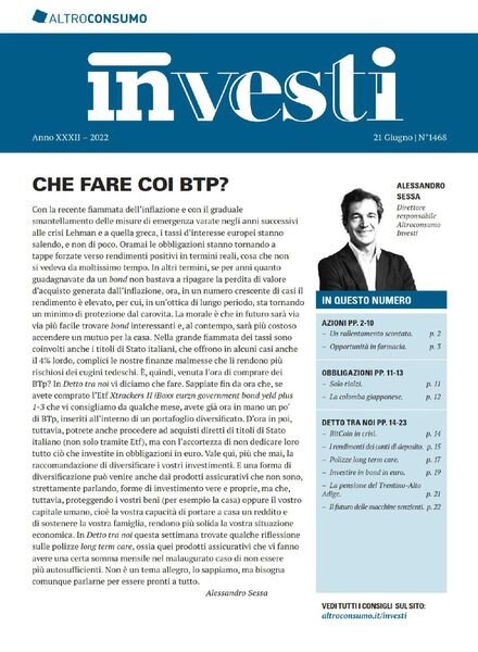 Altroconsumo Investi – 21 Giugno 2022 Cover