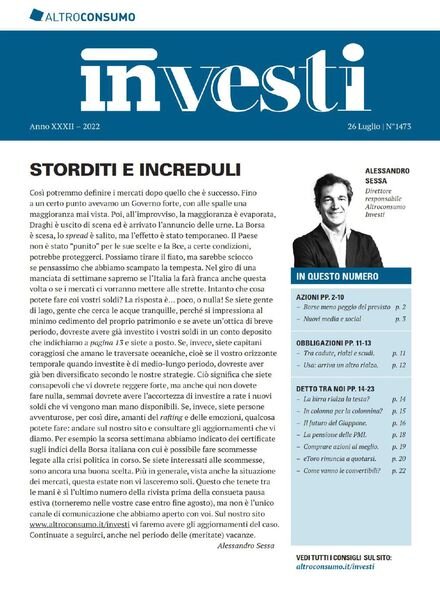 Altroconsumo Investi – 26 Luglio 2022 Cover