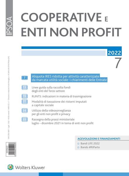 Cooperative e enti non profit – Luglio 2022 Cover