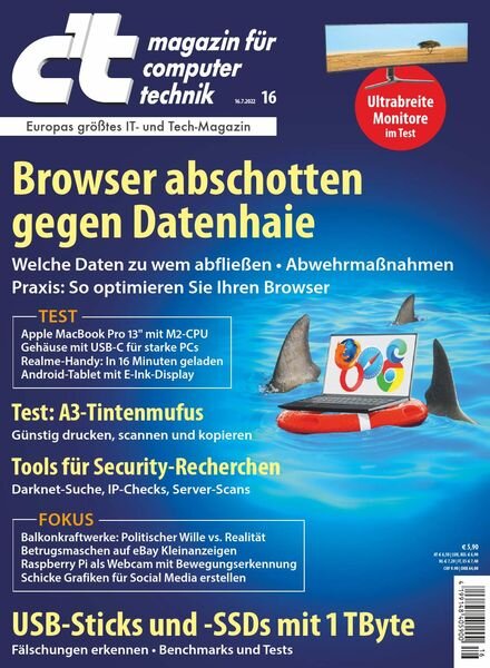 c’t magazin fur computertechnik – 16 Juli 2022 Cover