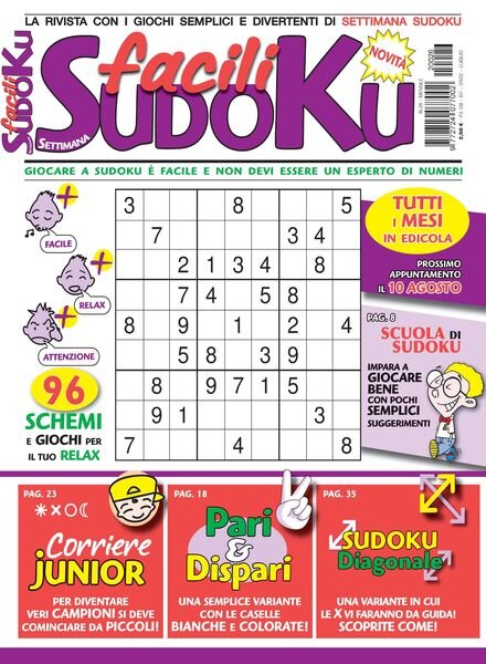 Facili Sudoku – luglio 2022 Cover
