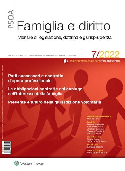 Famiglia e Diritto – Luglio 2022 Cover