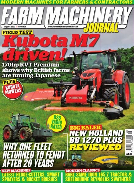 Farm Machinery Journal – August 2022 Cover