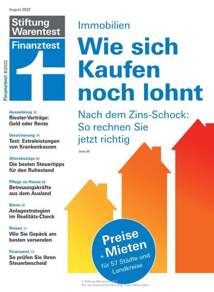 Finanztest – August 2022 Cover