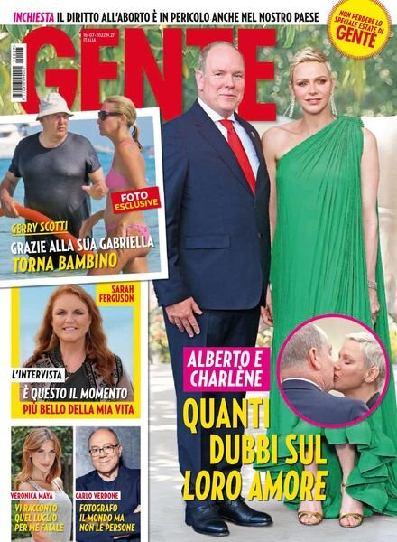 Gente Italia – 16 luglio 2022 Cover