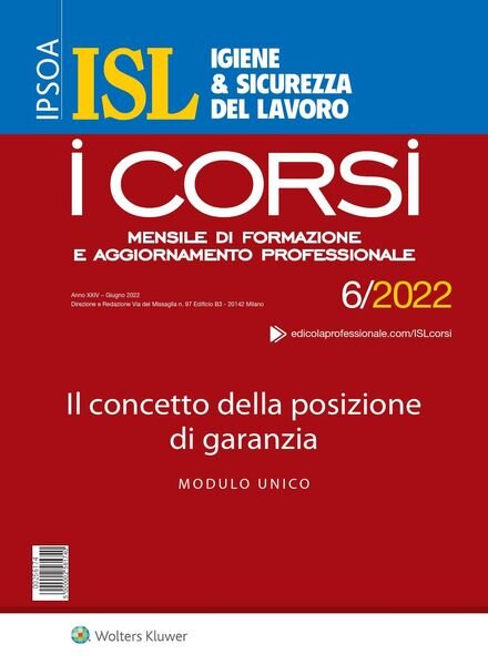 Igiene & Sicurezza del Lavoro Corsi – Giugno 2022 Cover
