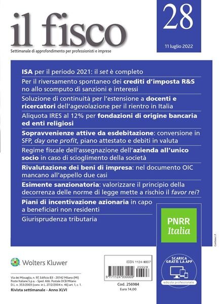 il fisco – 11 Luglio 2022 Cover