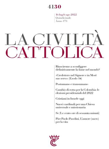 La Civilta Cattolica – 16 Luglio 2022 Cover
