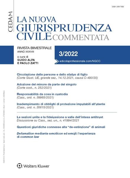 La Nuova Giurisprudenza Civile Commentata – Giugno 2022 Cover