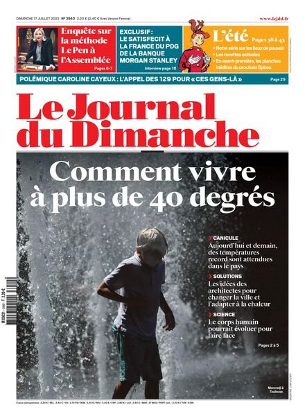 Le Journal du Dimanche – 17 juillet 2022 Cover
