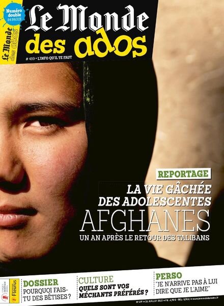 Le Monde des Ados – 01 juillet 2022 Cover