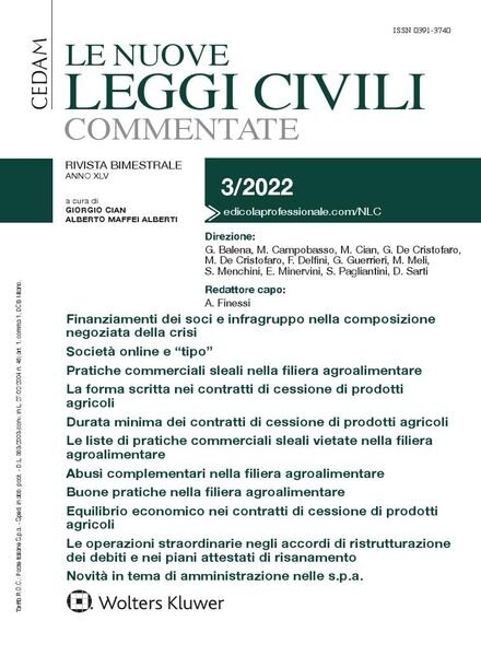 Le Nuove Leggi Civili Commentate – Maggio-Giugno 2022 Cover