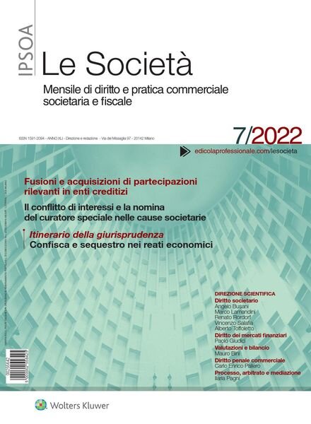 Le Societa – Luglio 2022 Cover
