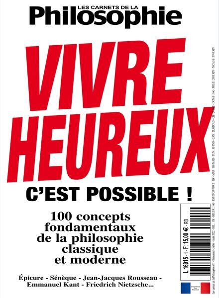 Les Carnets De La Philosophie – Juillet-Aout 2022 Cover