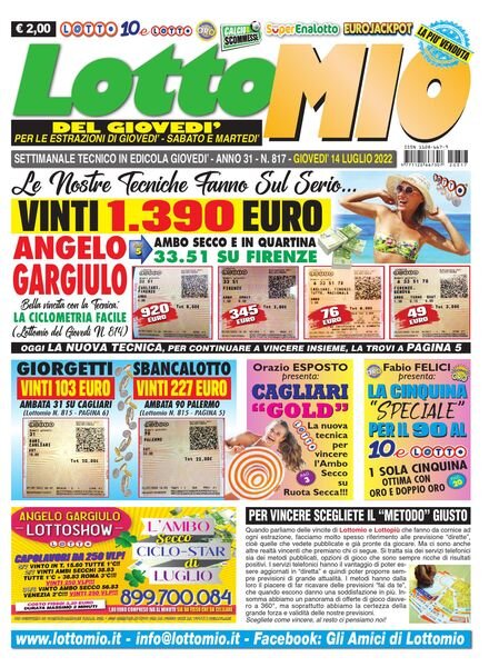 Lottomio del Giovedi – 14 Luglio 2022 Cover