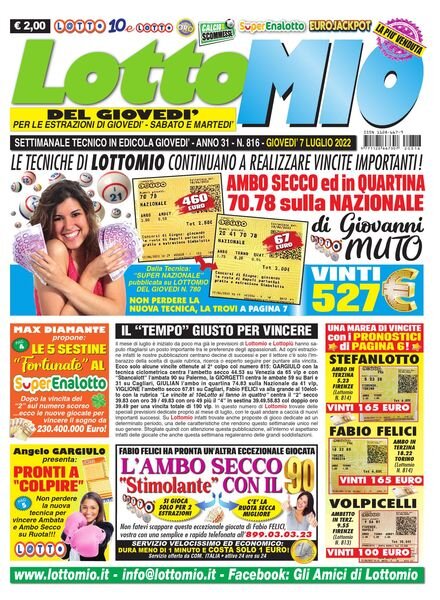 Lottomio del Giovedi – 7 Luglio 2022 Cover